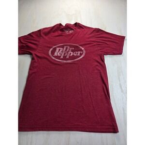 Savvy Dr Pepper Graphic T-Shirt Mens Medium Maroon Red Vintage Style Y2K Grunge